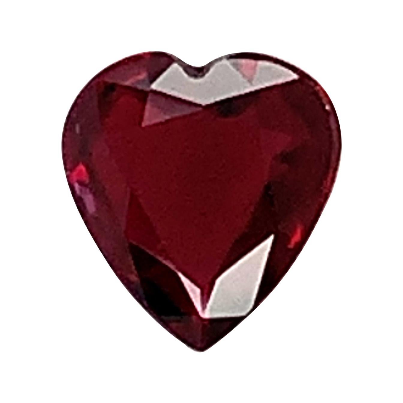 Rubis en forme de cœur de 2,00 carats non serti, pierre précieuse non sertie, certifiée GIA