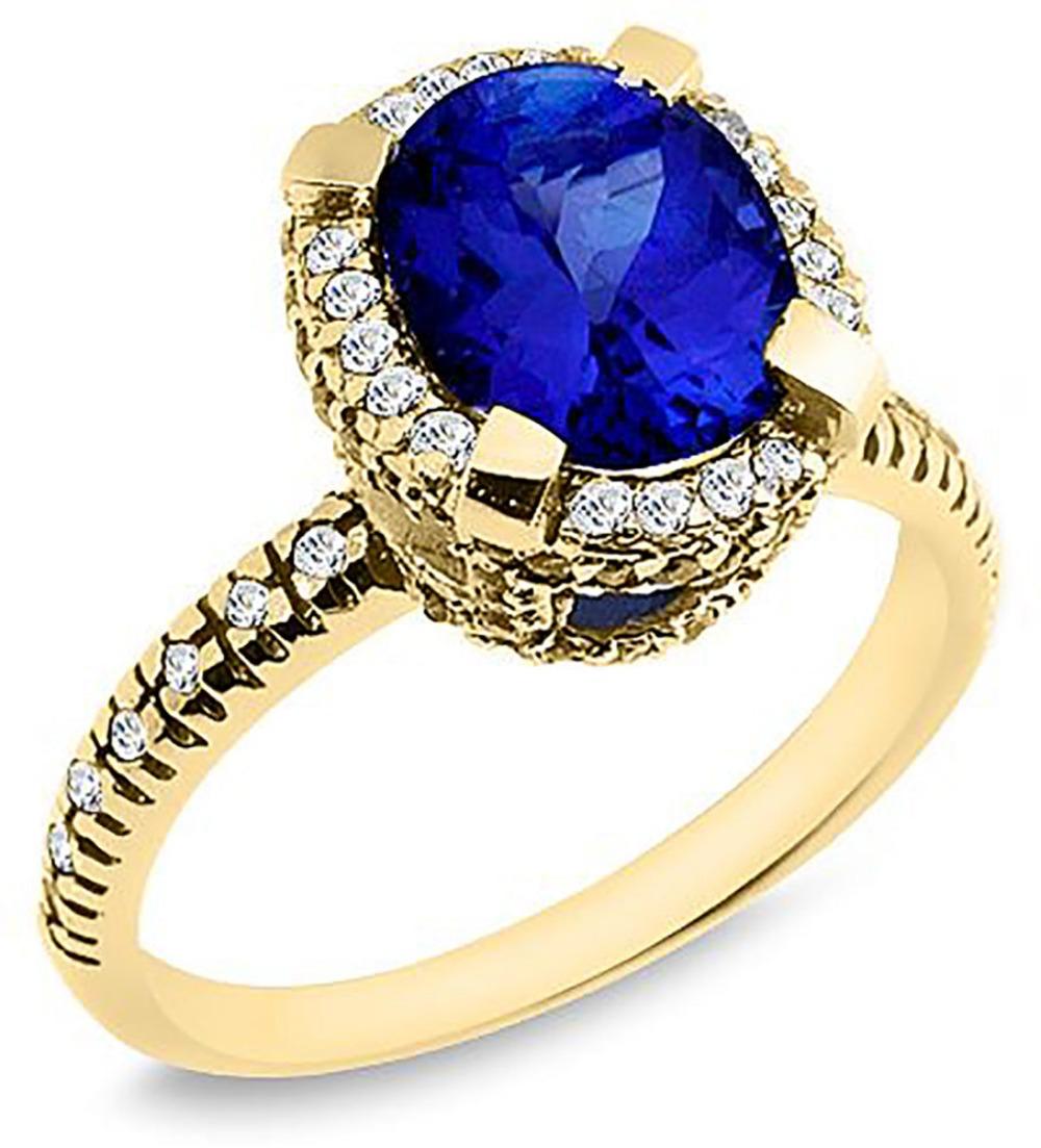For Sale:  2.00 Carat Sapphire & .50 Ct, Tw Diamond Ring 4