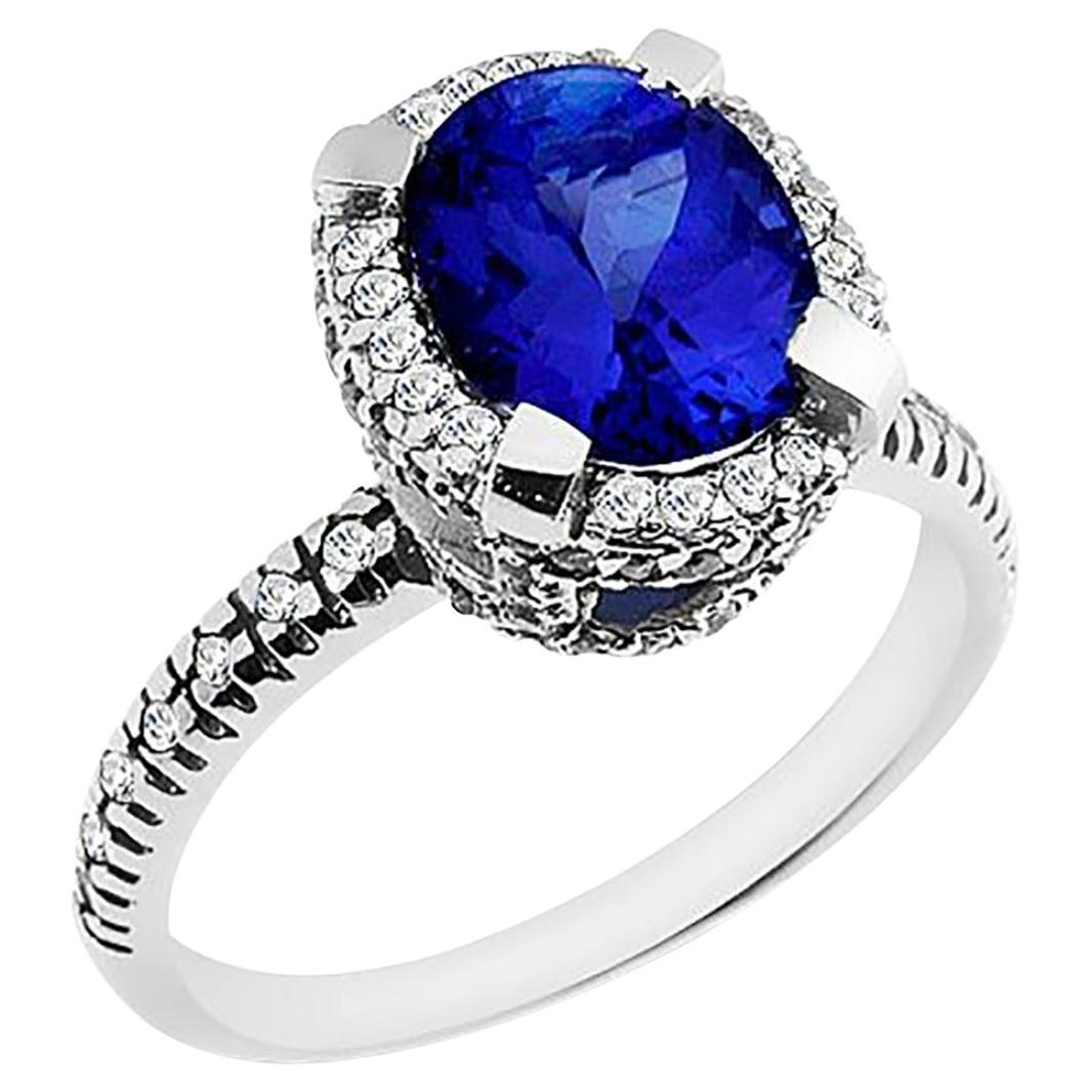 For Sale:  2.00 Carat Sapphire & .50 Ct, Tw Diamond Ring