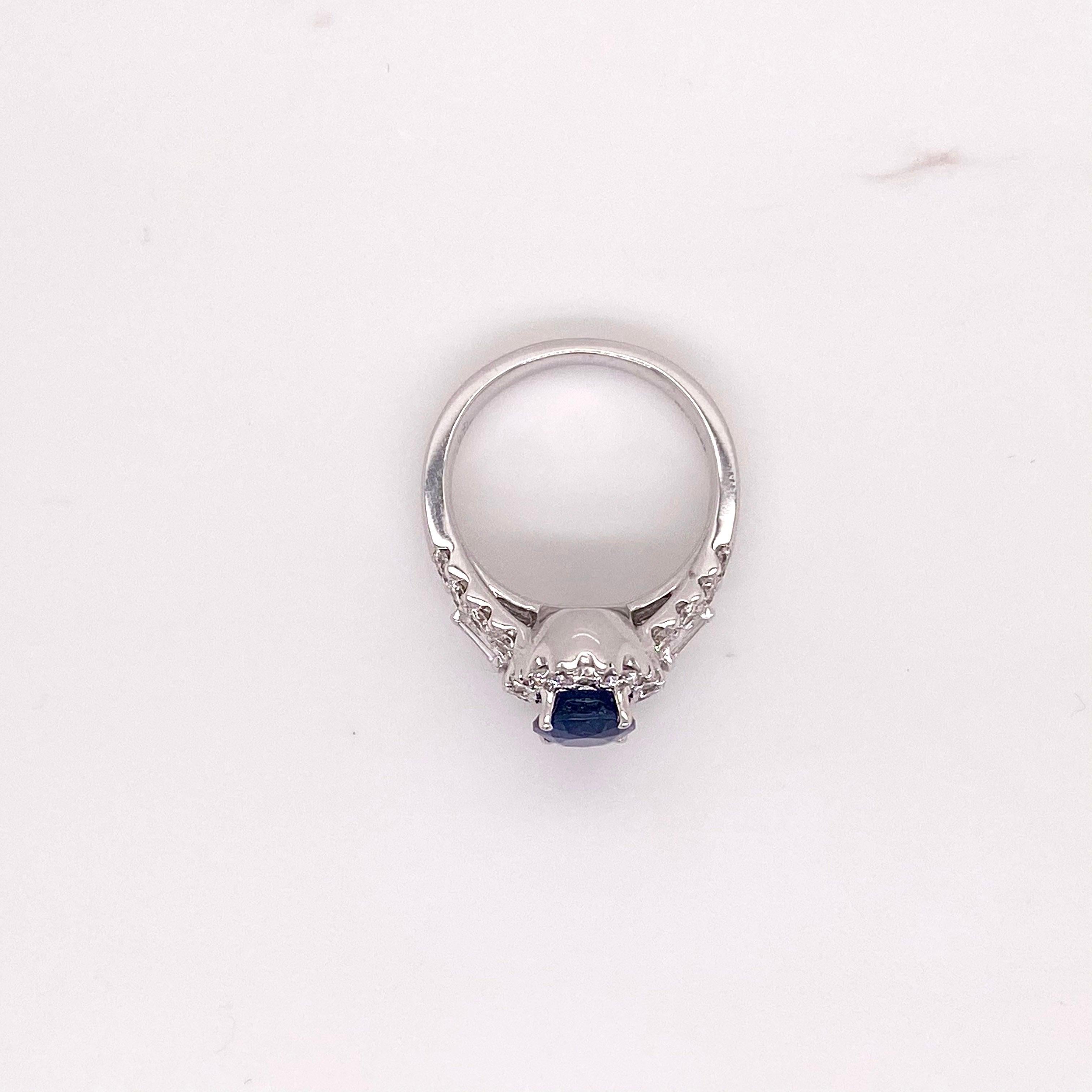For Sale:  2.00 Carat Sapphire with 1.00 Carat Diamond Halo 18 Karat Ring, Ceylon 5