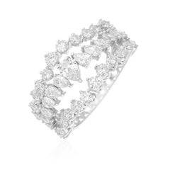 2.00 Carat SI/H Round Pear Brilliant Diamond Ring 14 Karat White Gold Jewelry