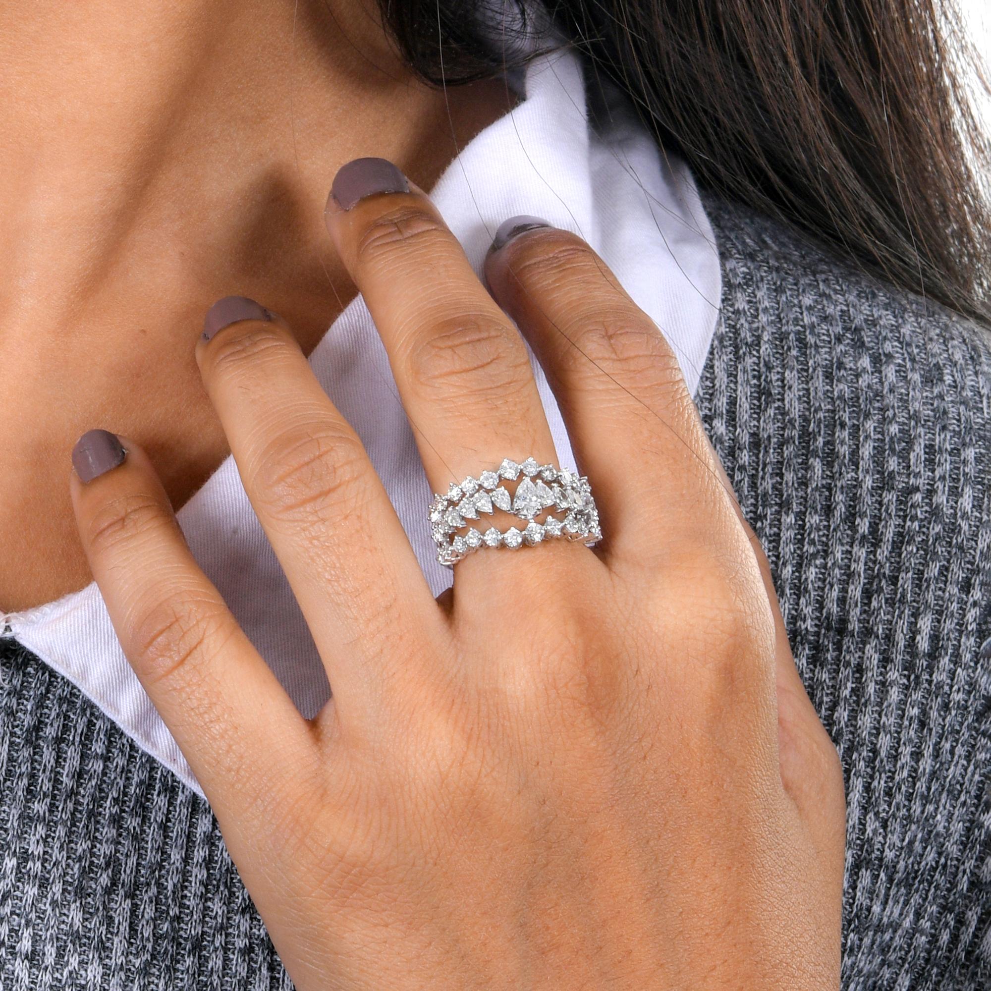 2,00 Carati SI/H Anello di diamanti tondi a pera Brilliante Gioielli in oro bianco 14 carati In condizioni Nuovo in vendita a Diera, Dubai