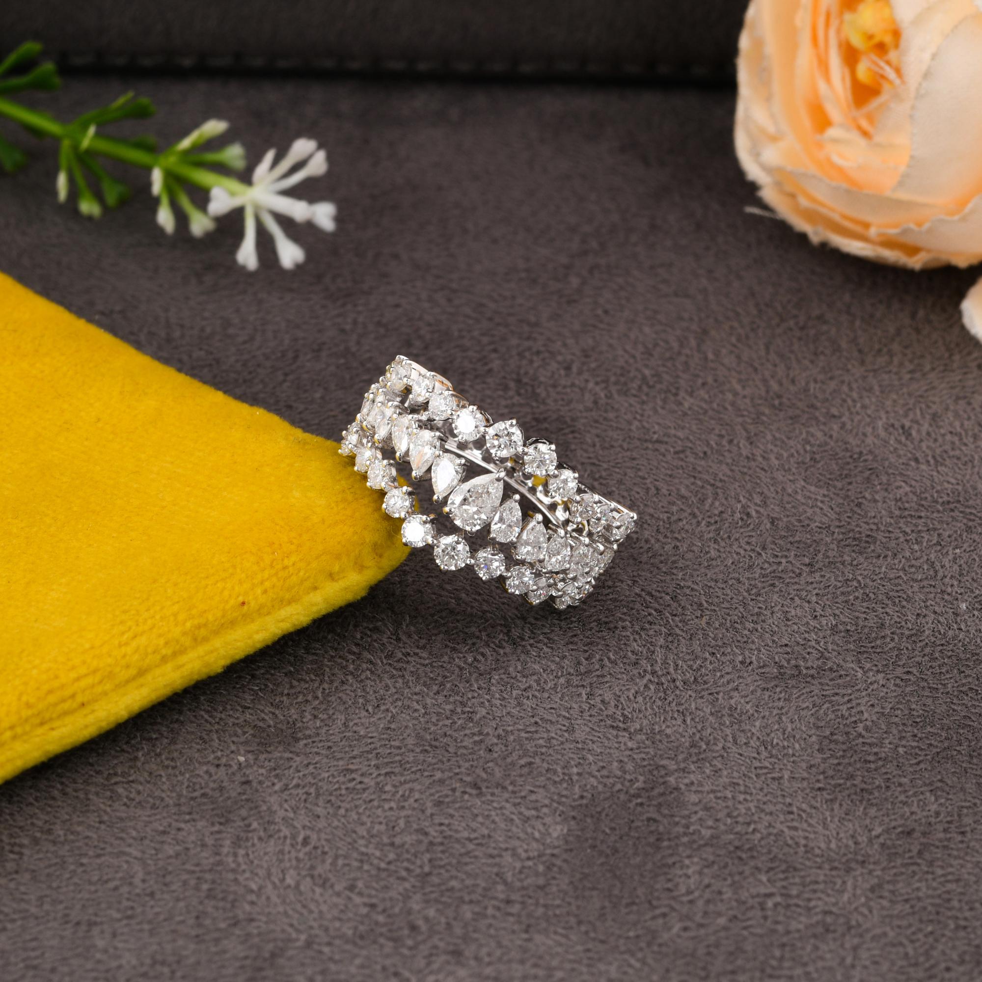 2,00 Carati SI/H Anello di diamanti tondi a pera Brilliante Gioielli in oro bianco 14 carati in vendita 2