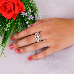 2.00 Carat SI/H Round Pear Brilliant Diamond Ring 18 Karat White Gold Jewelry