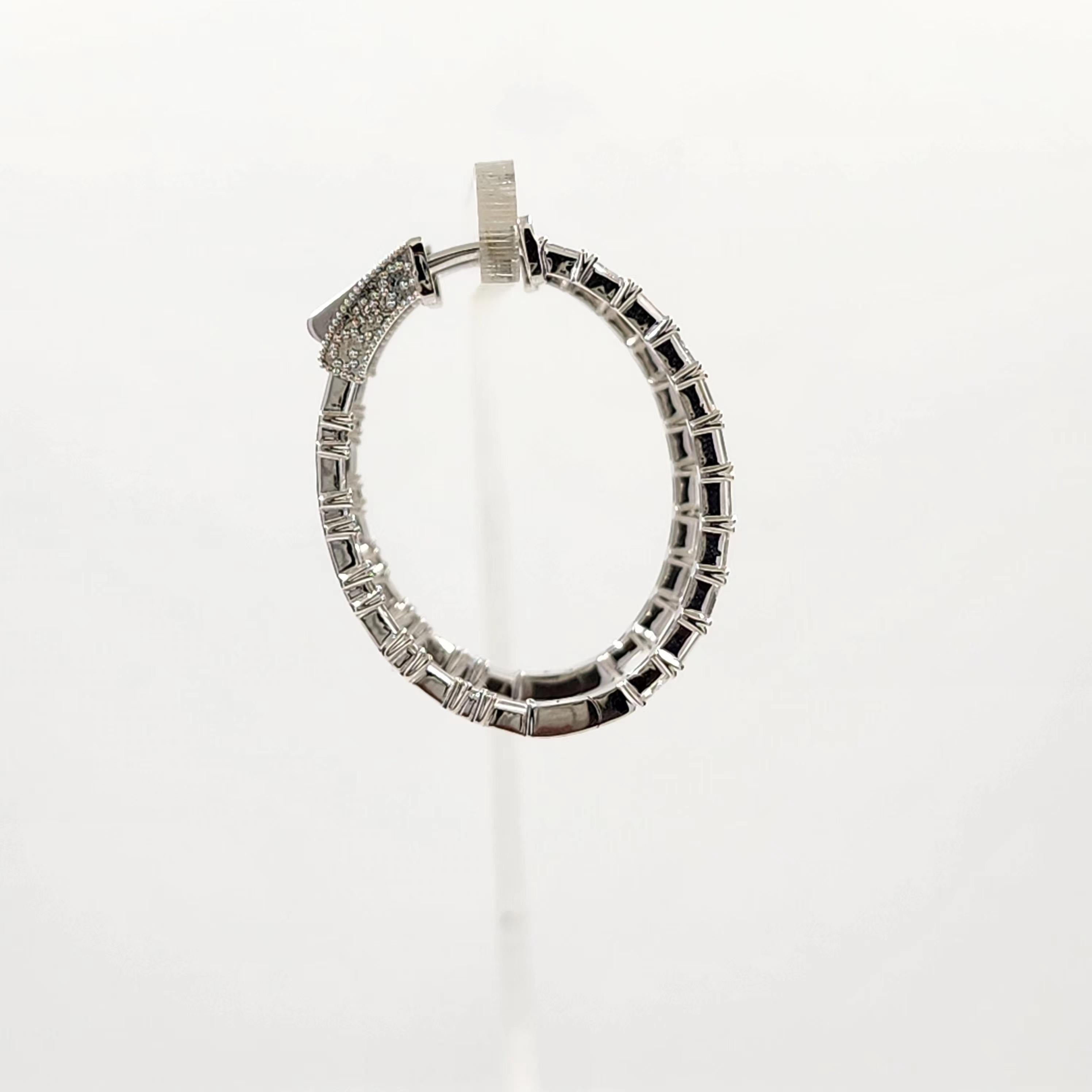 De las mujeres Pendientes de aro de diamantes cónicos de 2,00 quilates en oro blanco de 18 quilates en venta
