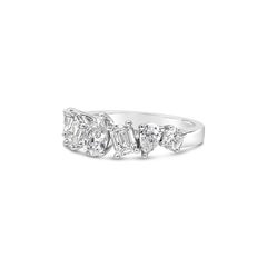 2.00 Carat Total Seven-Stone Multiple Shape Diamond Fashion Ring in White Gold