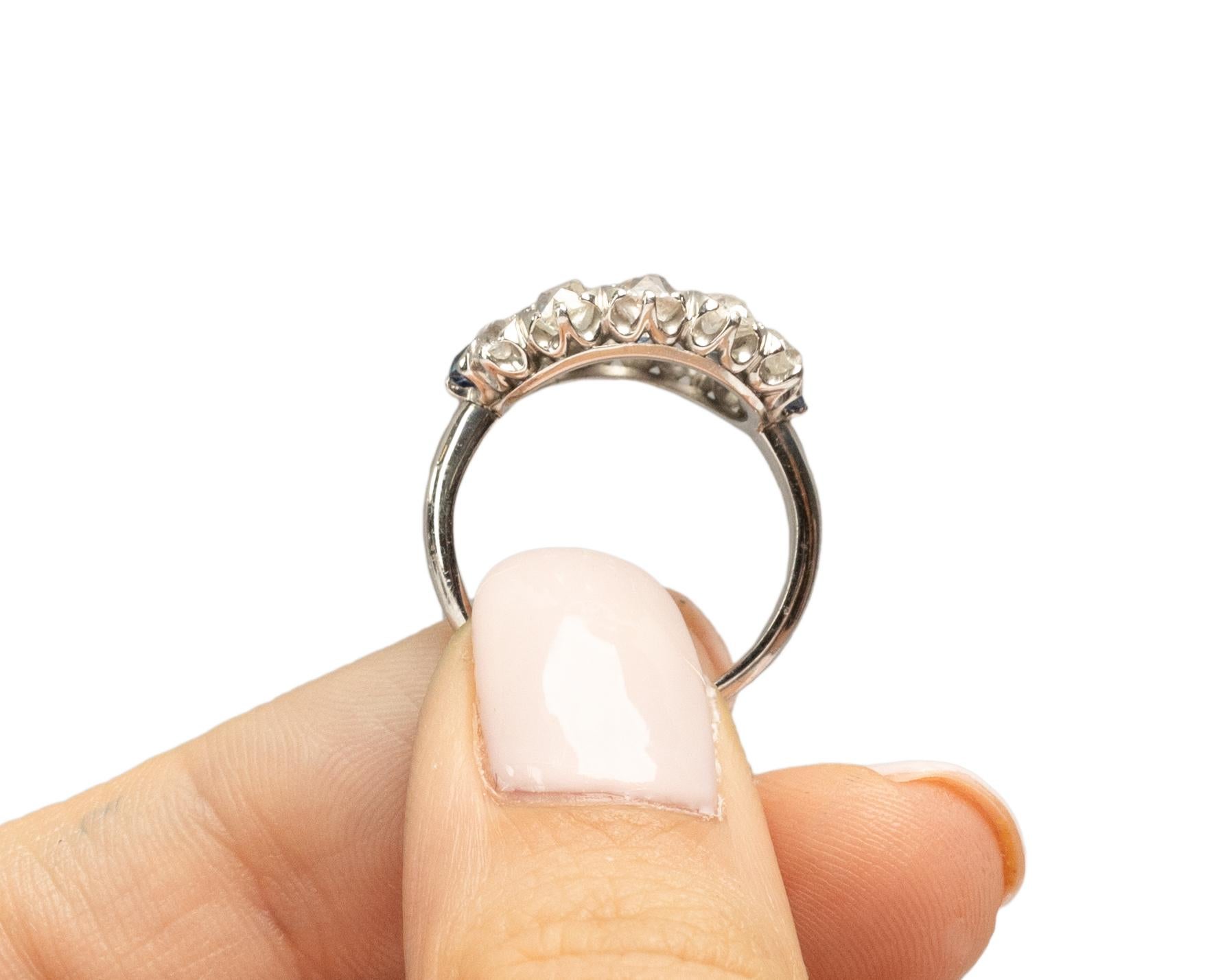 2.00 Carat Total Weight Art Deco Diamond Platinum Engagement Ring For Sale 3