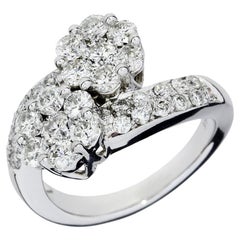 2,00 Karat Gesamtgewicht Diamant 18K Bypass-Ring