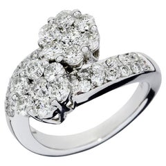 2.00 Carat Total Weight Diamond 18K Bypass Ring