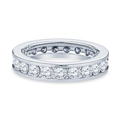 2.00 Carat Total Weight Round Diamond Channel Set White Gold Eternity Band