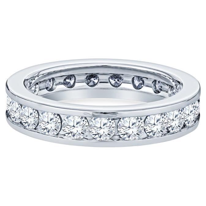 2.00 Carat Total Weight Round Diamond Channel Set White Gold Eternity Band For Sale