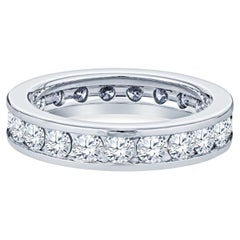 2.00 Carat Total Weight Round Diamond Channel Set White Gold Eternity Band