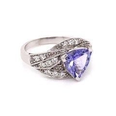 2.00 Carat Trillion Tanzanite and Diamond Vintage Statement Ring