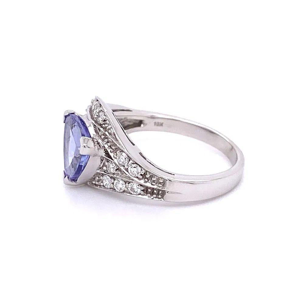 Anello con tanzanite e diamanti d'epoca da 2,00 carati e trilioni di carati In condizioni ottime in vendita a Montreal, QC