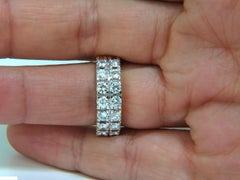 2.00 Carat Two-Row Round Diamond Band Ring H/VS 14 Karat