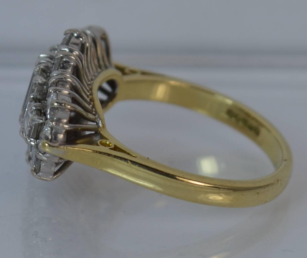 Baguette Cut 2.00 Carat VS Diamond 18 Carat Gold Ladies Cluster Ring
