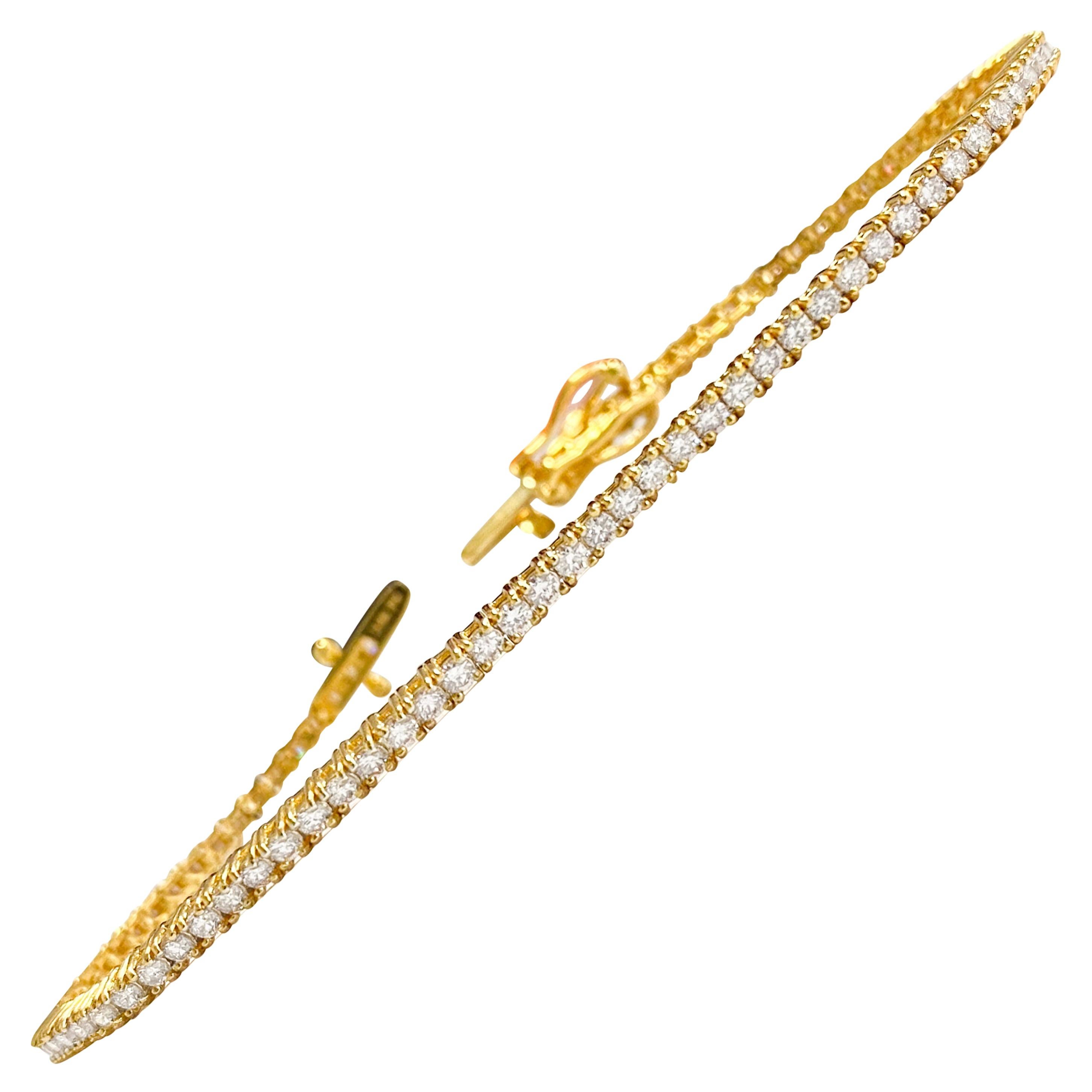 2.00 Carat VVS Diamond Tennis Bracelet For Sale