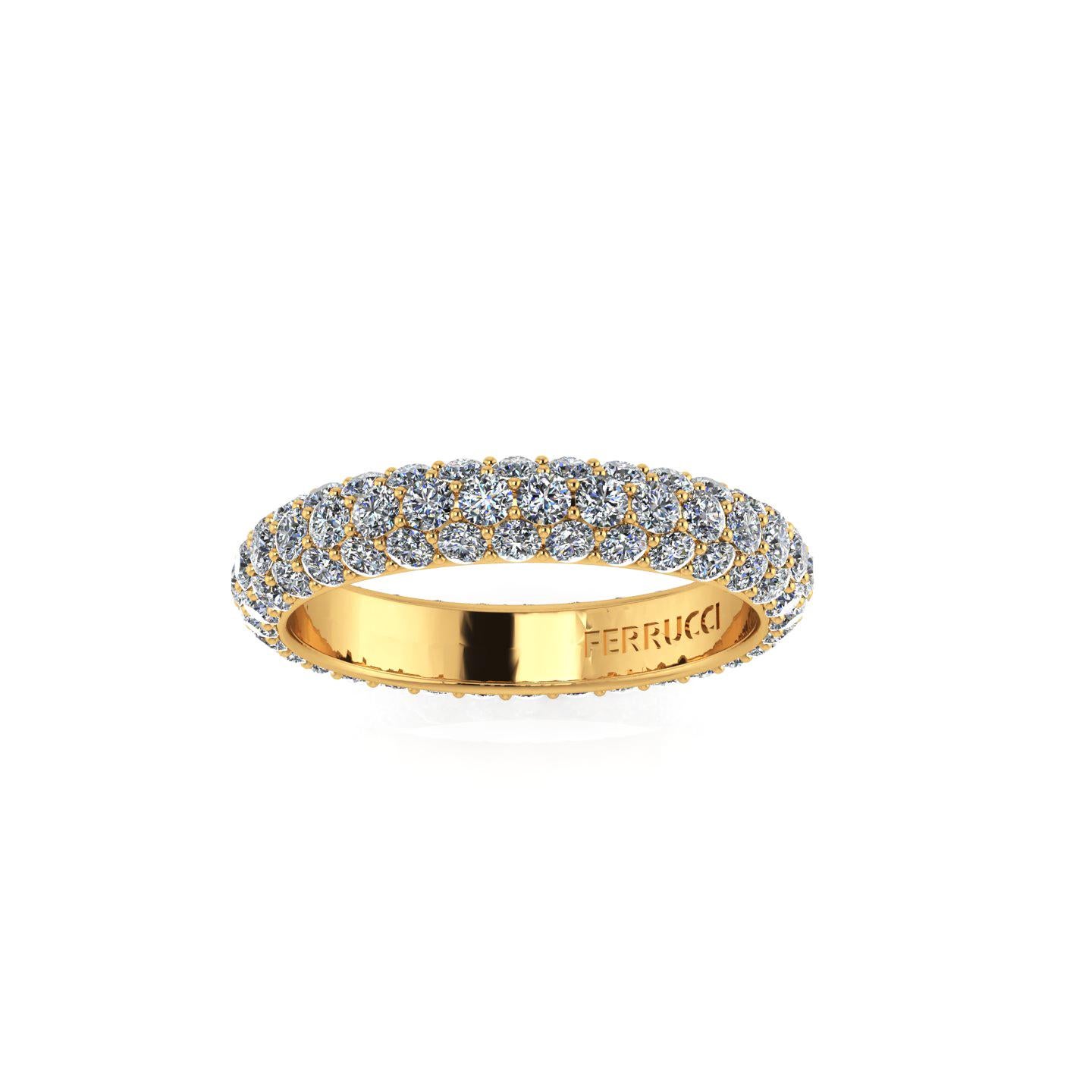 2.00 Carat White Diamond Pave Ring in 18 Karat Yellow Gold In New Condition In New York, NY