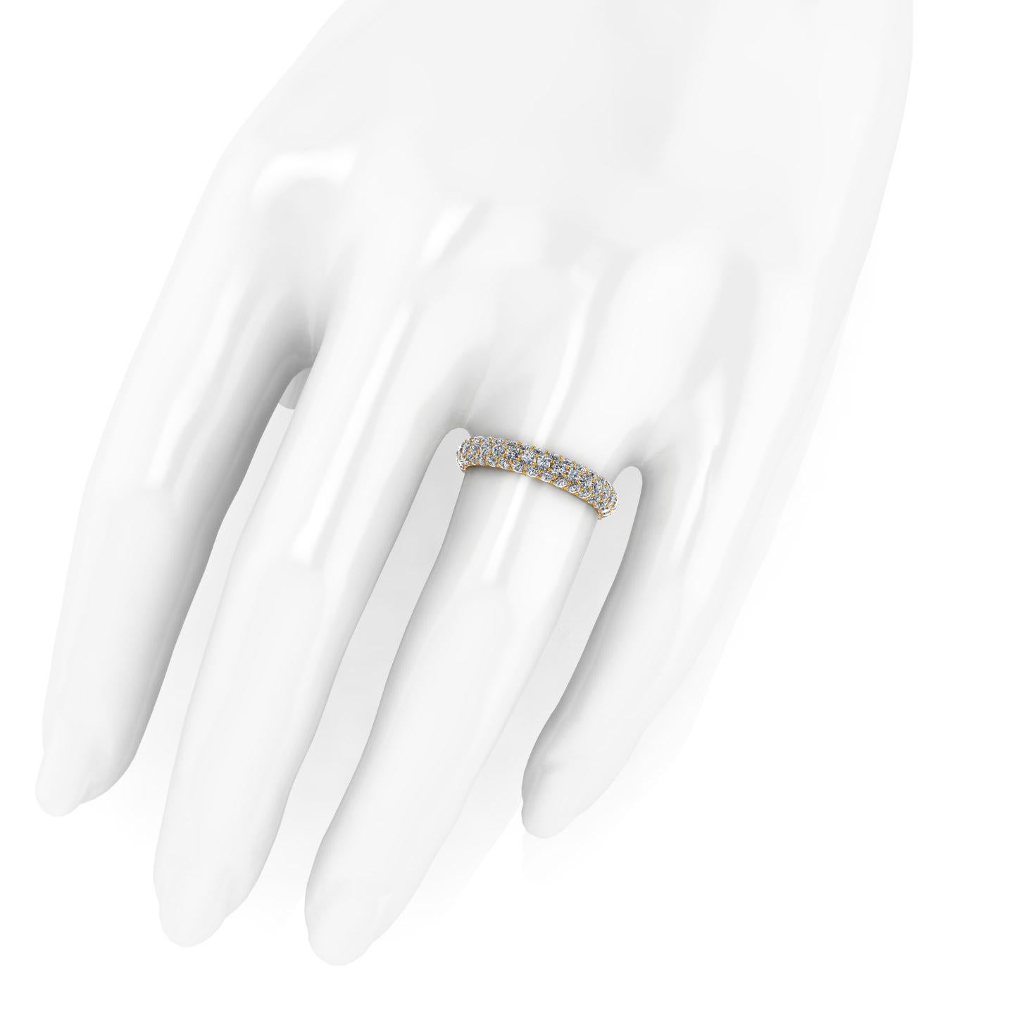 Women's 2.00 Carat White Diamond Pave Ring in 18 Karat Yellow Gold