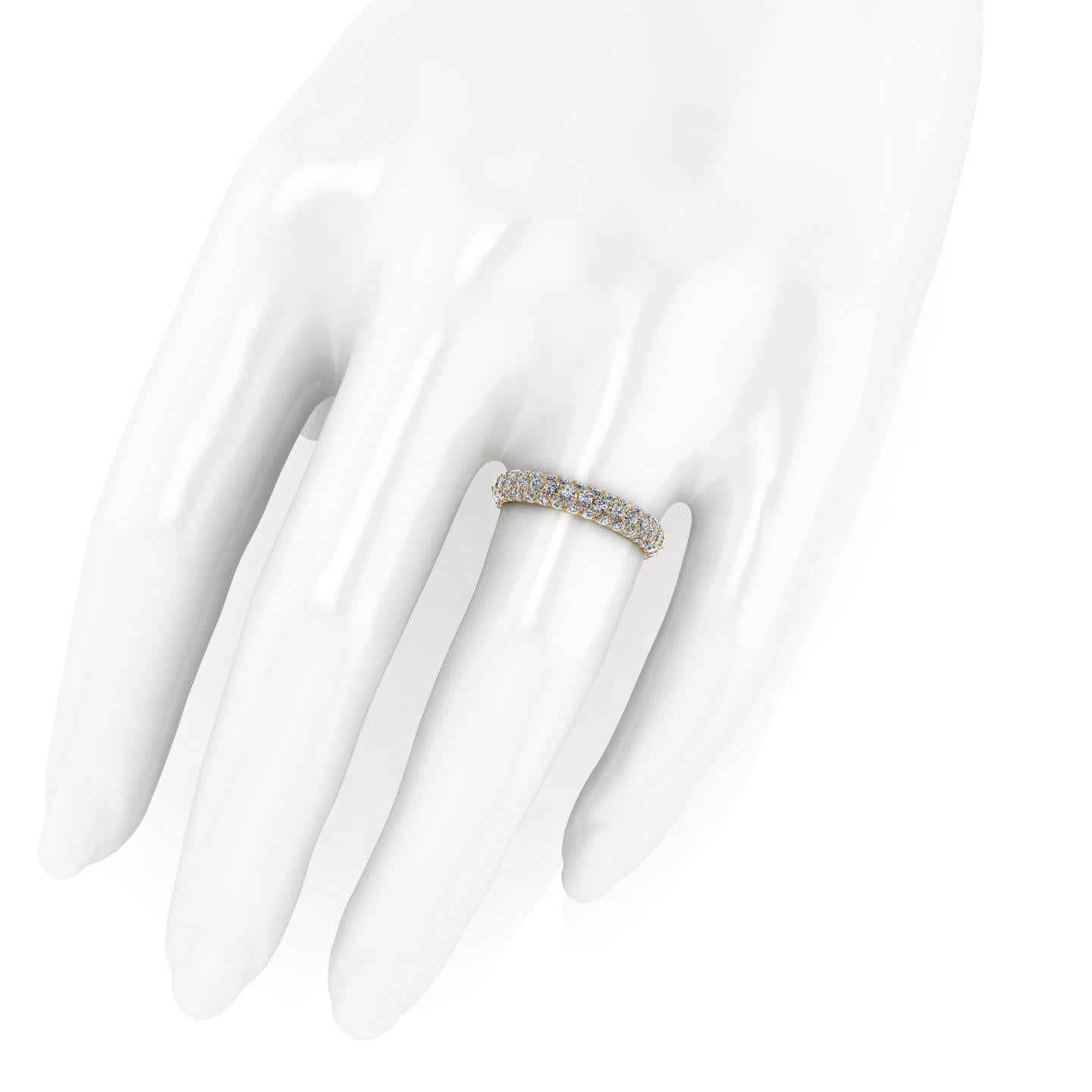 Women's 2.00 Carat White Diamond Pave Ring in 18 Karat Yellow Gold For Sale