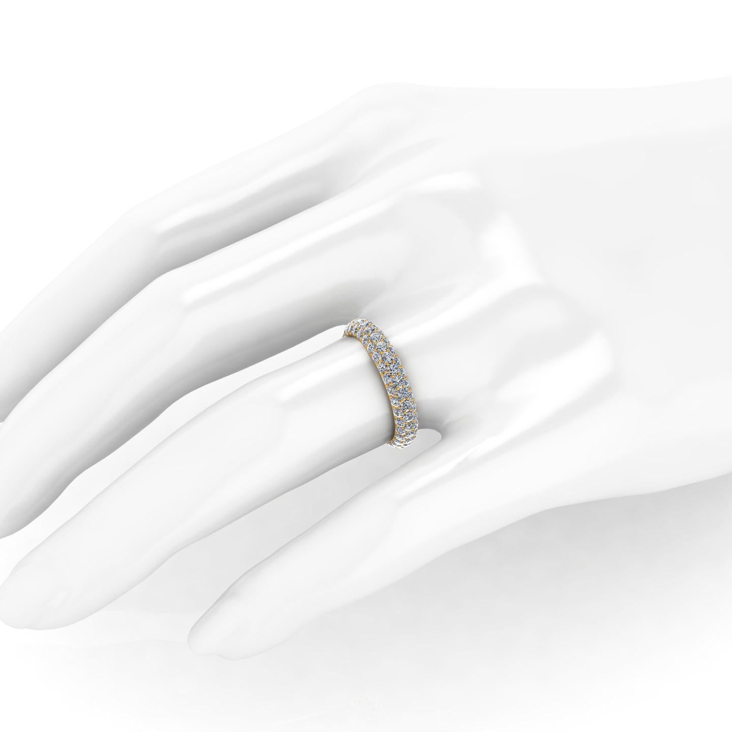 2.00 Carat White Diamond Pave Ring in 18 Karat Yellow Gold For Sale 1