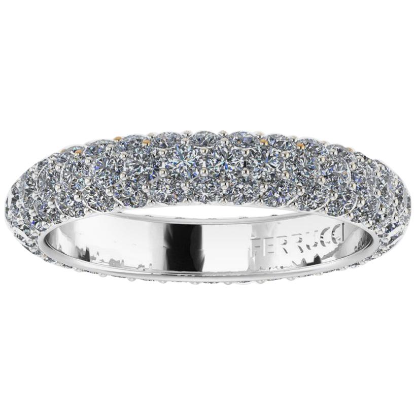 2,00 Karat weißer Diamant Pavé-Ring aus Platin 950