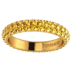 2,00 Karat gelber Saphir Pave Eternity Ring aus 18 Karat Gelbgold