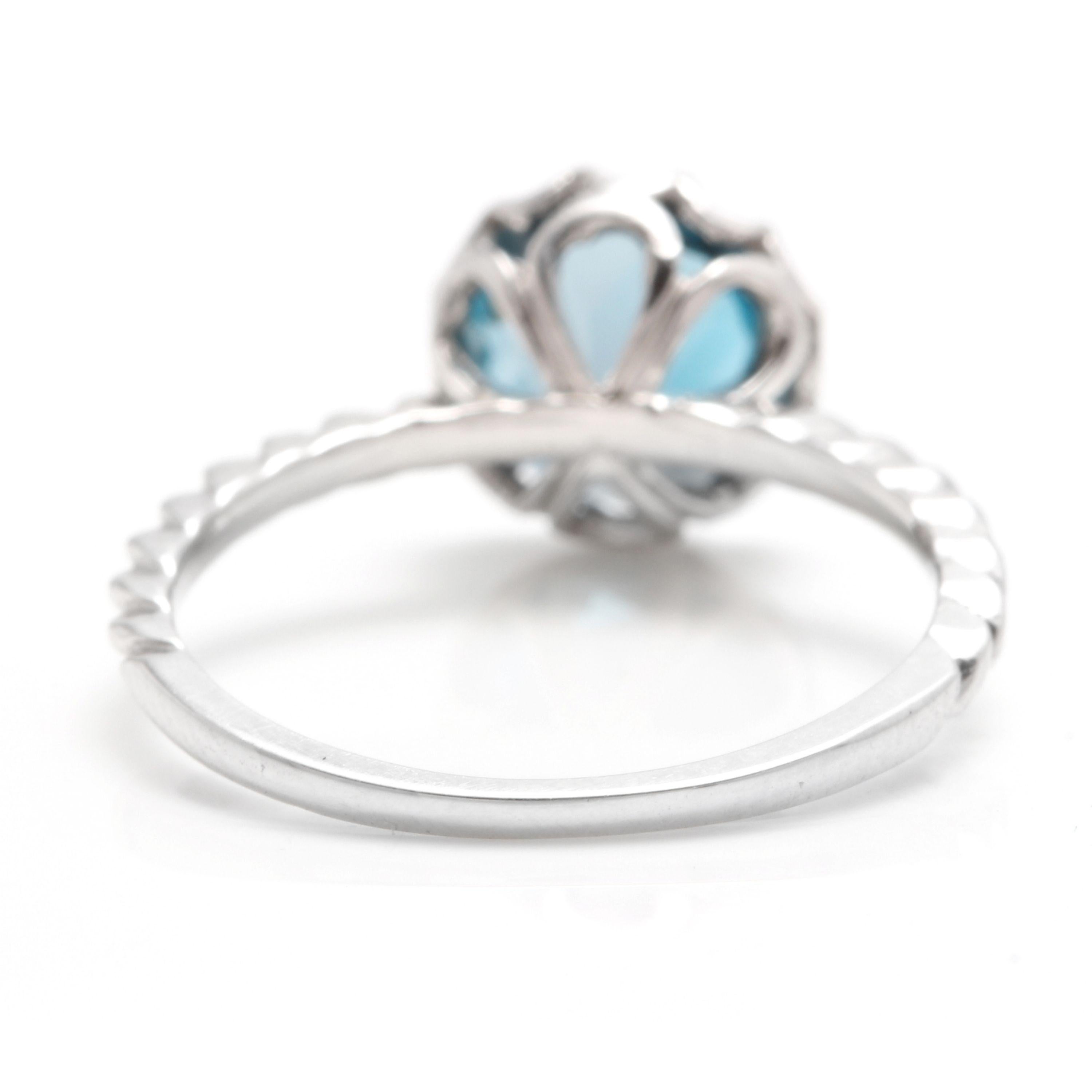 2.00 Carat Natural London Blue Topaz 14 Karat Solid White Gold Ring In New Condition For Sale In Los Angeles, CA