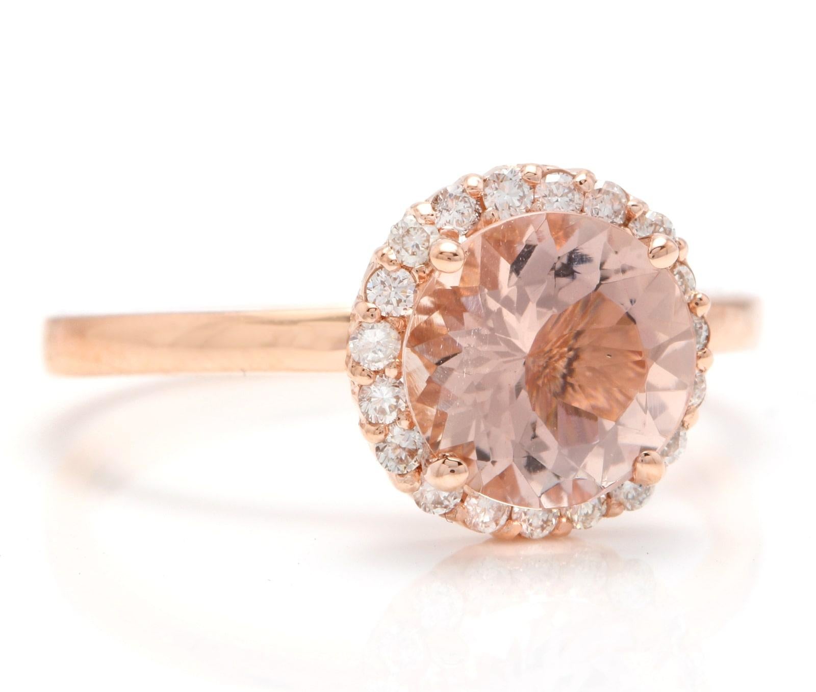 2.00 Karat Natürlicher Morganit und Diamant 14K Massiv Rose Gold Ring

Empfohlener Wiederbeschaffungswert: $1.900,00

Gesamtgewicht des natürlichen ovalen Morganits: Ca. 1,75 Karat 

Morganit Maße: Ca. 7.00mm

Natürliche runde Diamanten Gewicht: Ca.