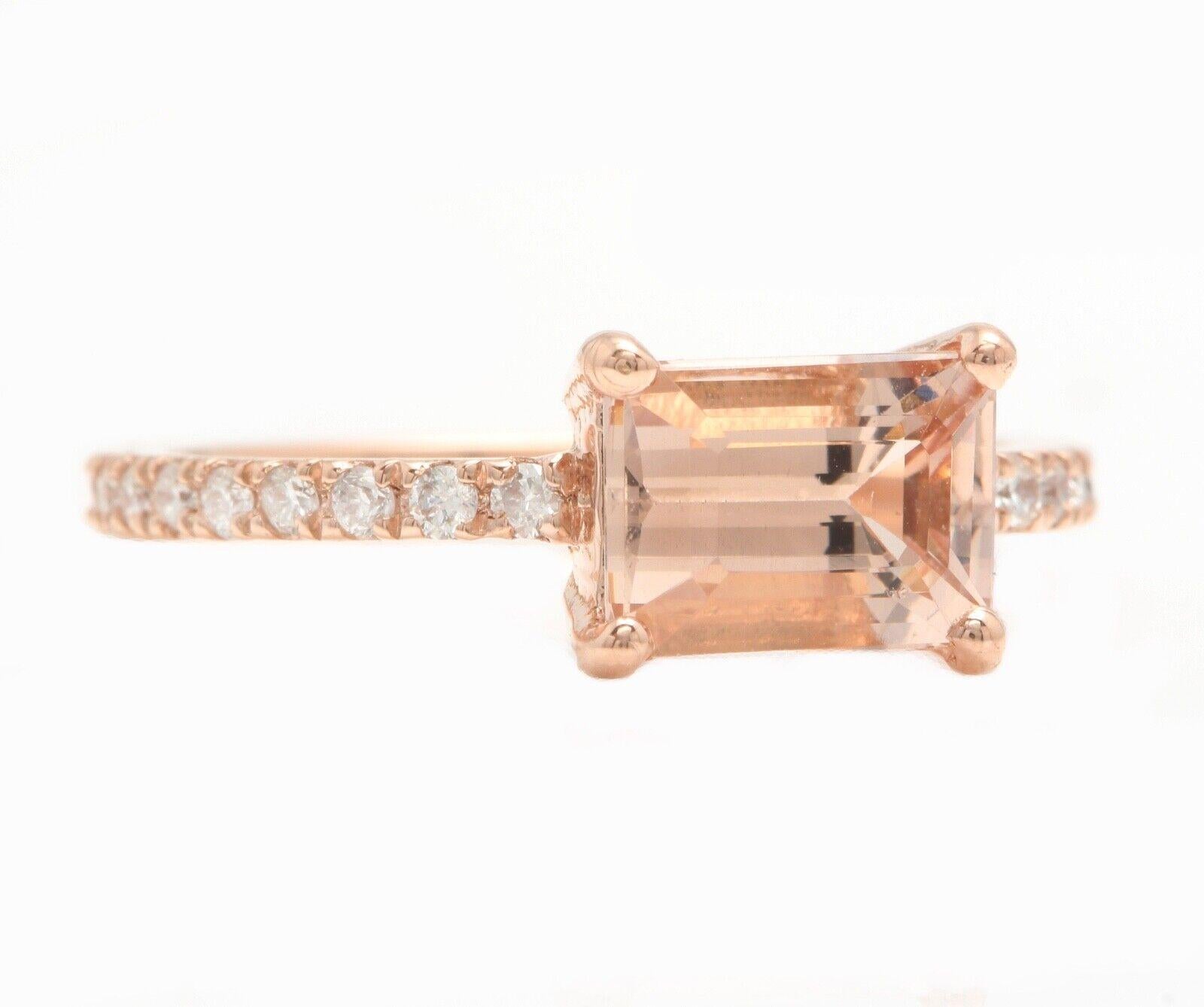 2.00 Carats Natural Morganite and Diamond 14K Solid Rose Gold Ring

Suggested Replacement Value: Approx. $3,000.00

Total Morganite Weight is: Approx. 1.70 Carats

Morganite Treatment: Heating

Morganite Measures: Approx. 8.00 x 6.00mm

Natural