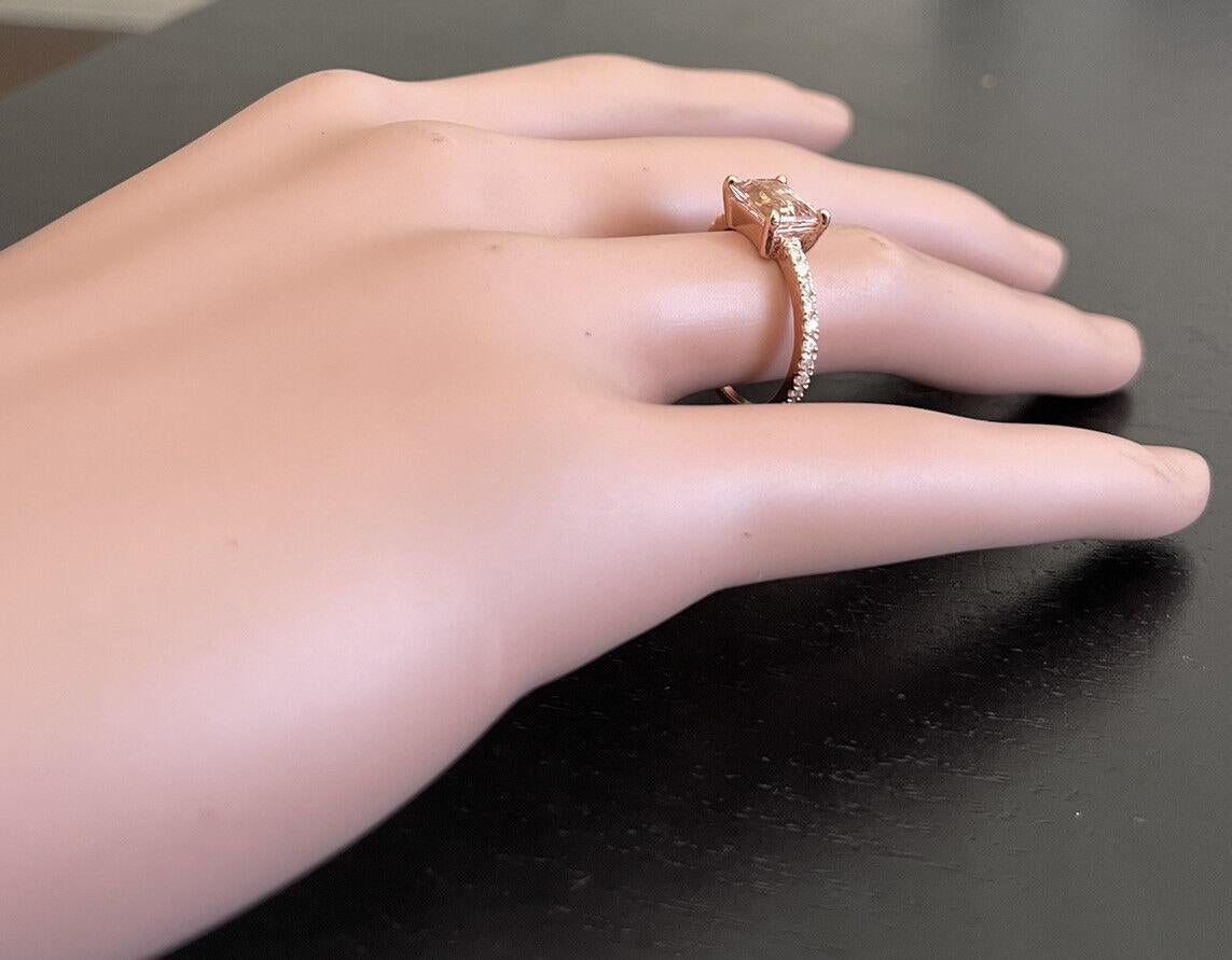 2.00 Carats Natural Morganite and Diamond 14K Solid Rose Gold Ring For Sale 2