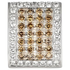 2.00 Carats Natural Round Brown Diamond Cluster Ring Made in 18 Karat White Gold