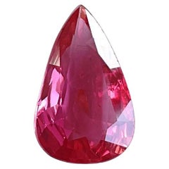 2,00 quilates Rubí rojo anaranjado Mozambique Sin Calor Piedra talla pera Gema natural