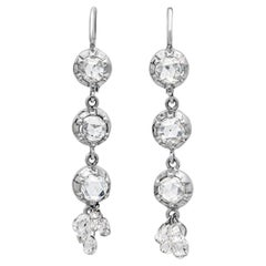 2.00 Carats Total Brilliant Round & Briolette Cut Diamond Fashion Drop Earrings