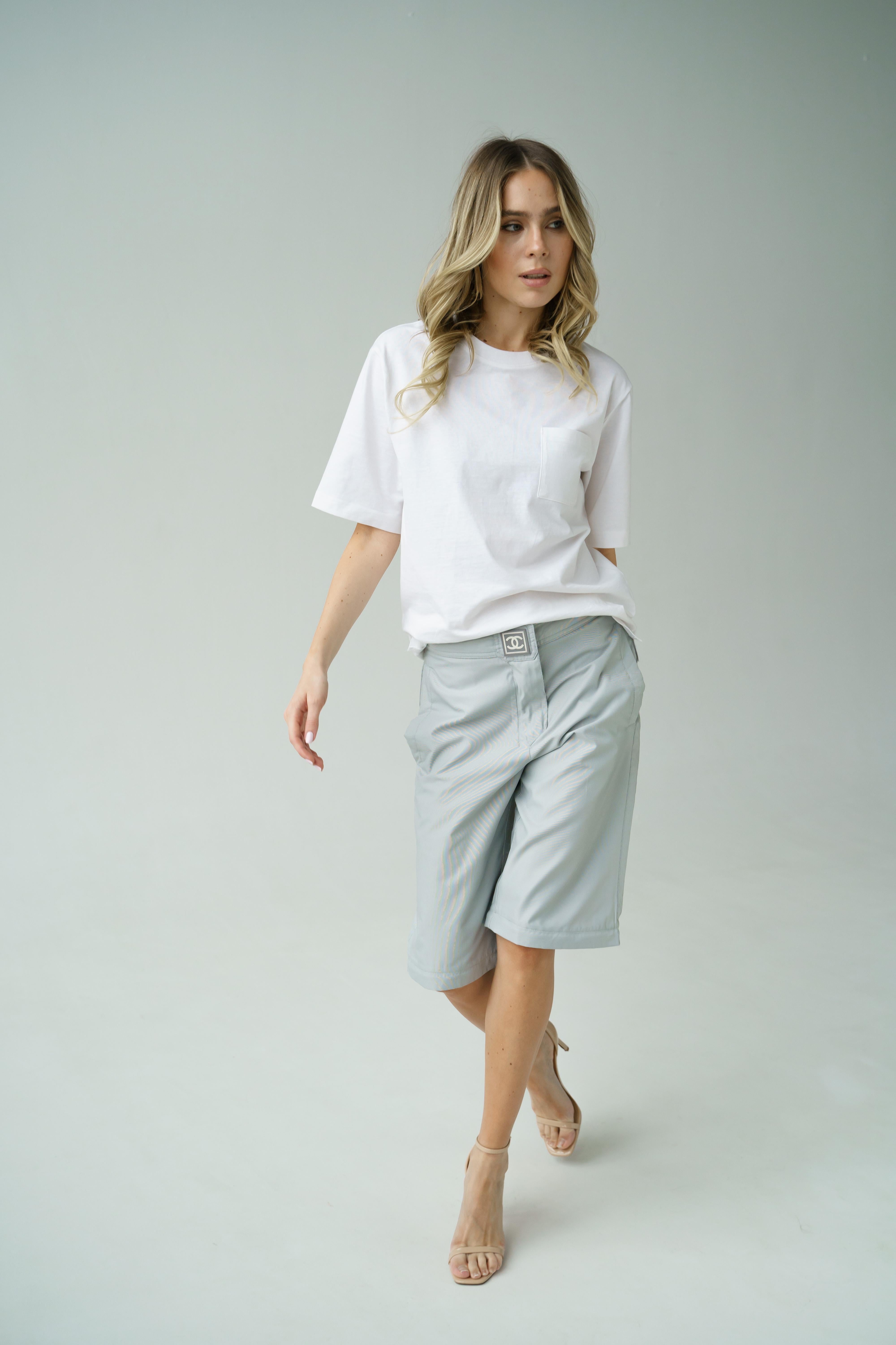 2001 Chanel Convertible Pants / Shorts Wide Leg For Sale 1