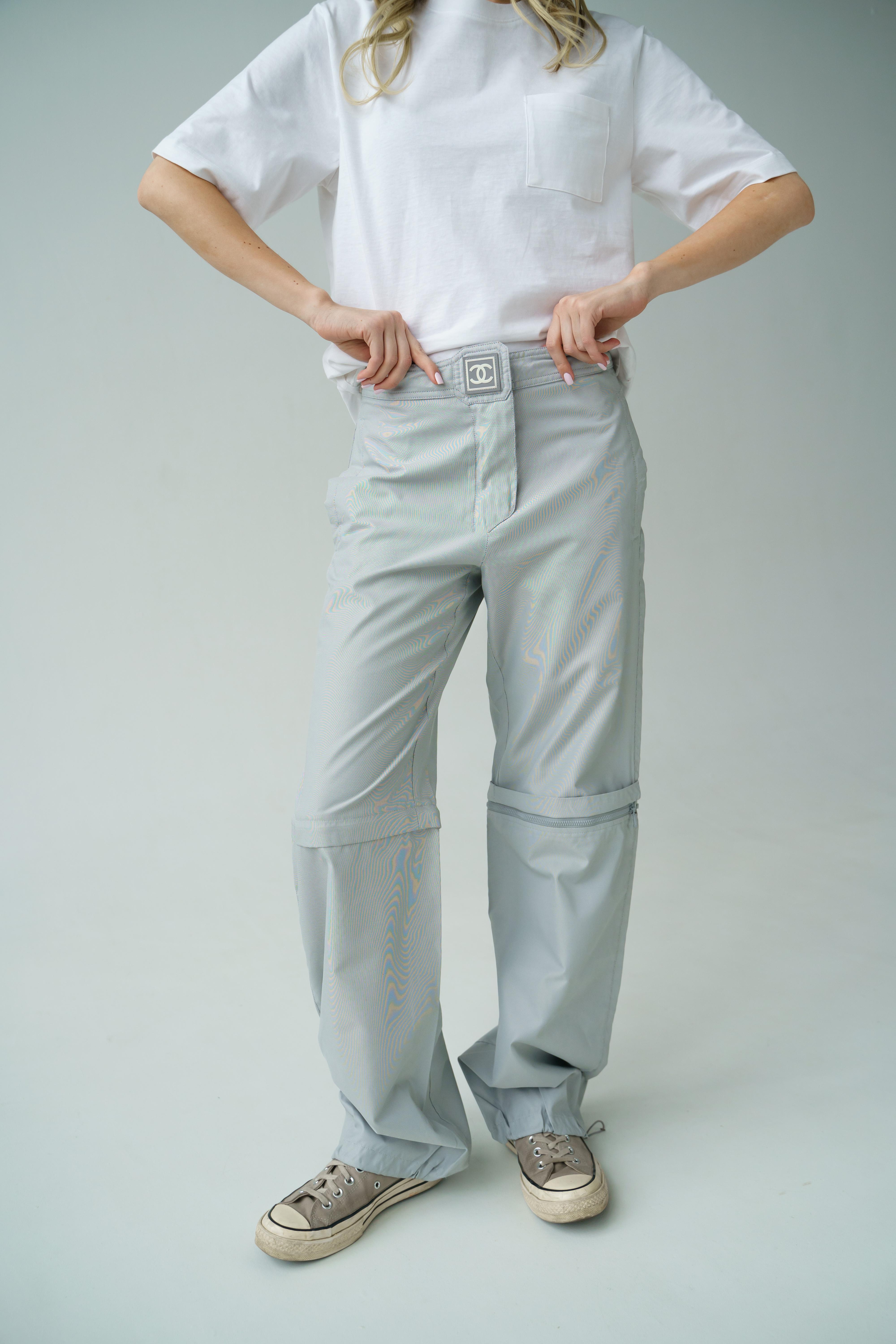 2001 Chanel Convertible Pants / Shorts Wide Leg For Sale 3