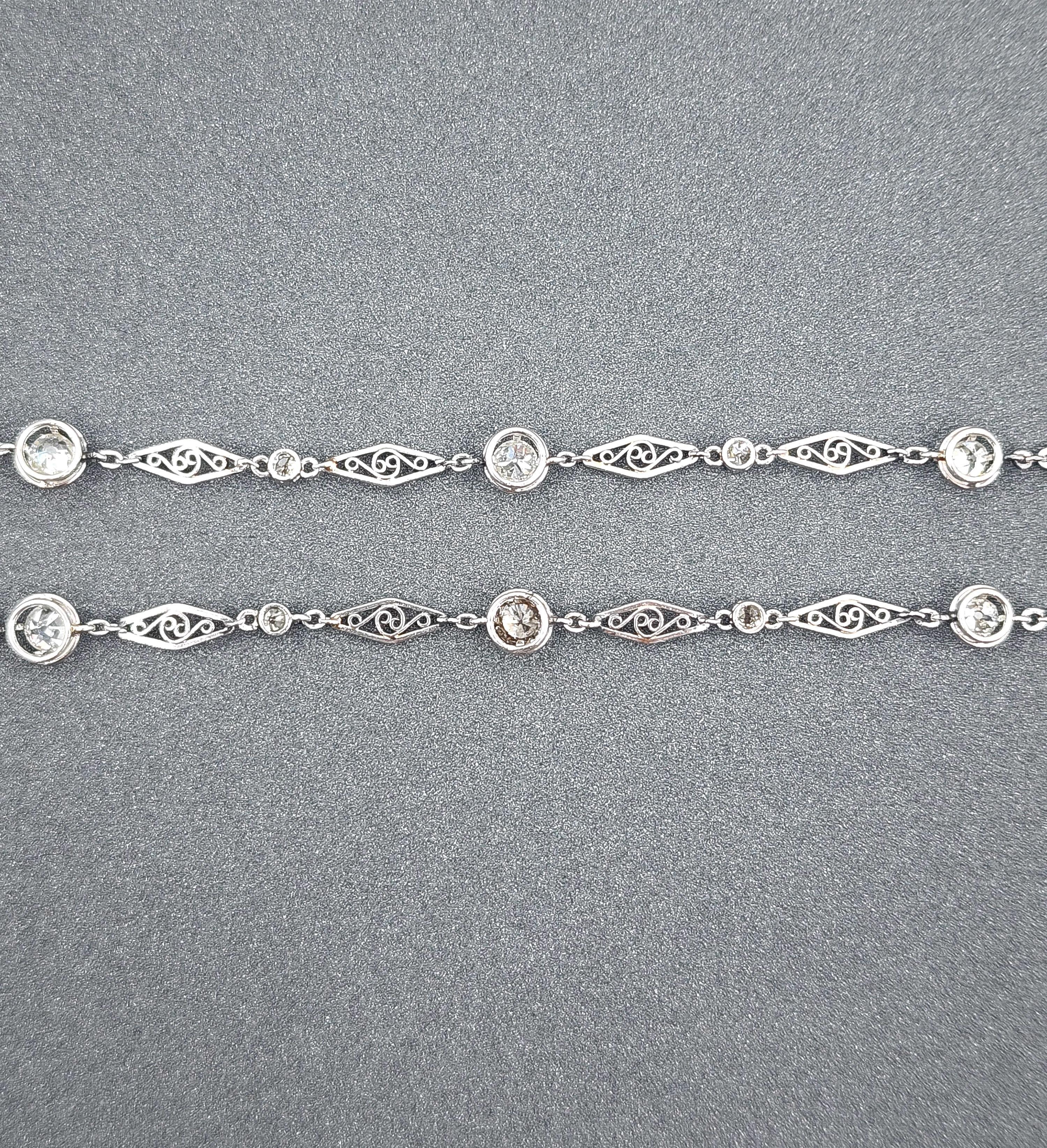 Femenino o masculino 2.00 ct Antique Old Cut Diamond Necklace en venta