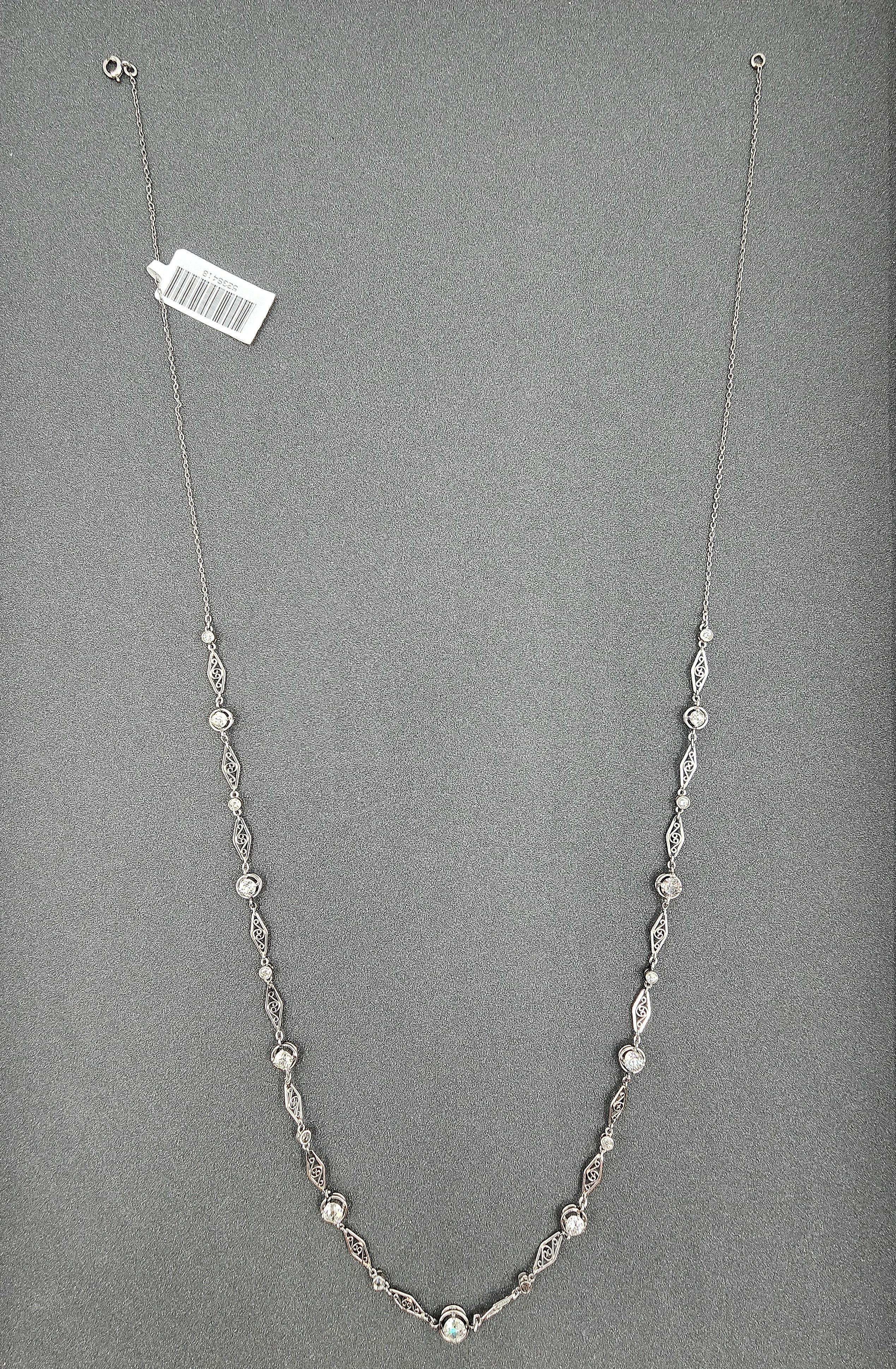2.00 ct Antique Old Cut Diamond Necklace en venta 1