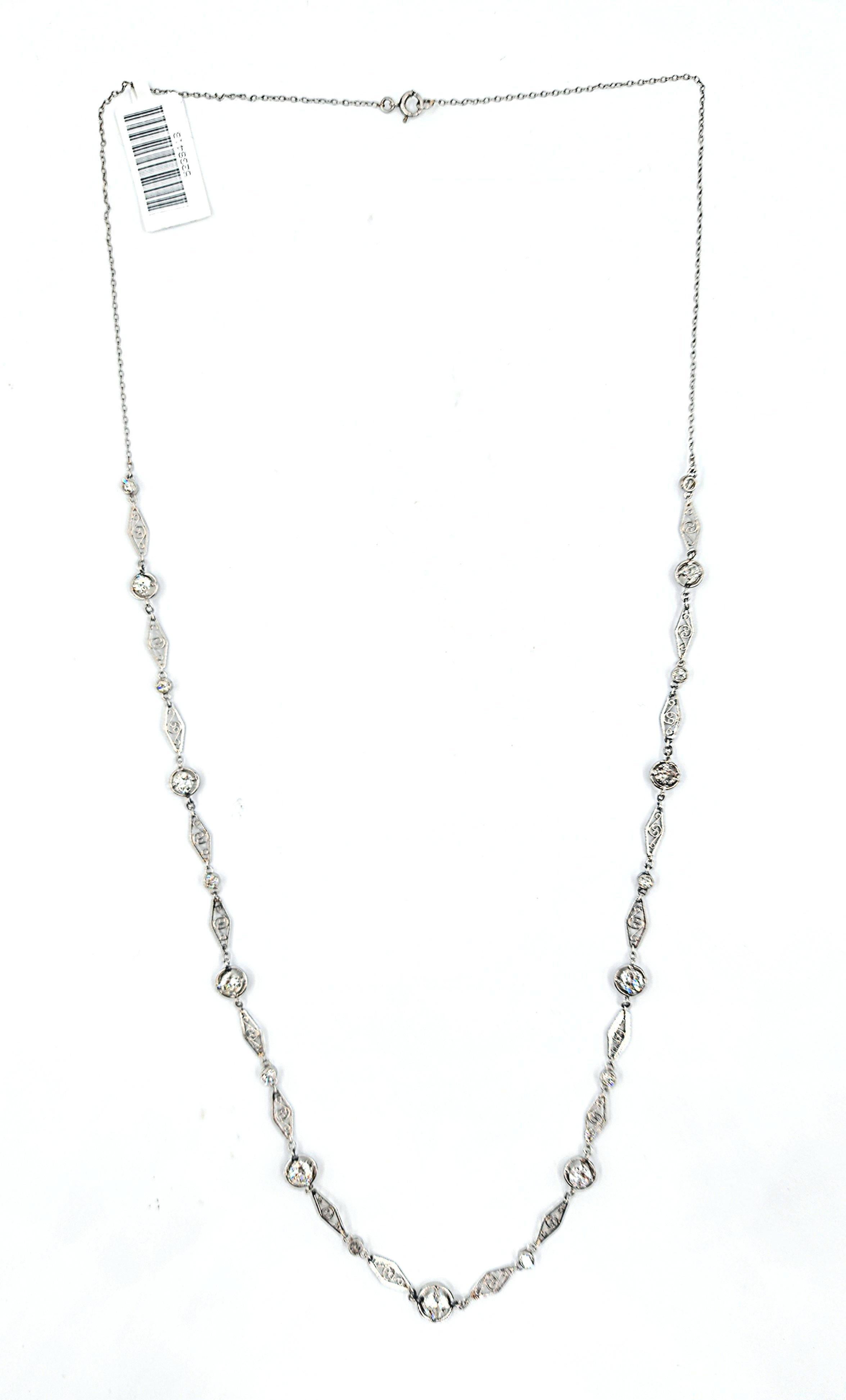 2.00 ct Antique Old Cut Diamond Necklace en venta 3