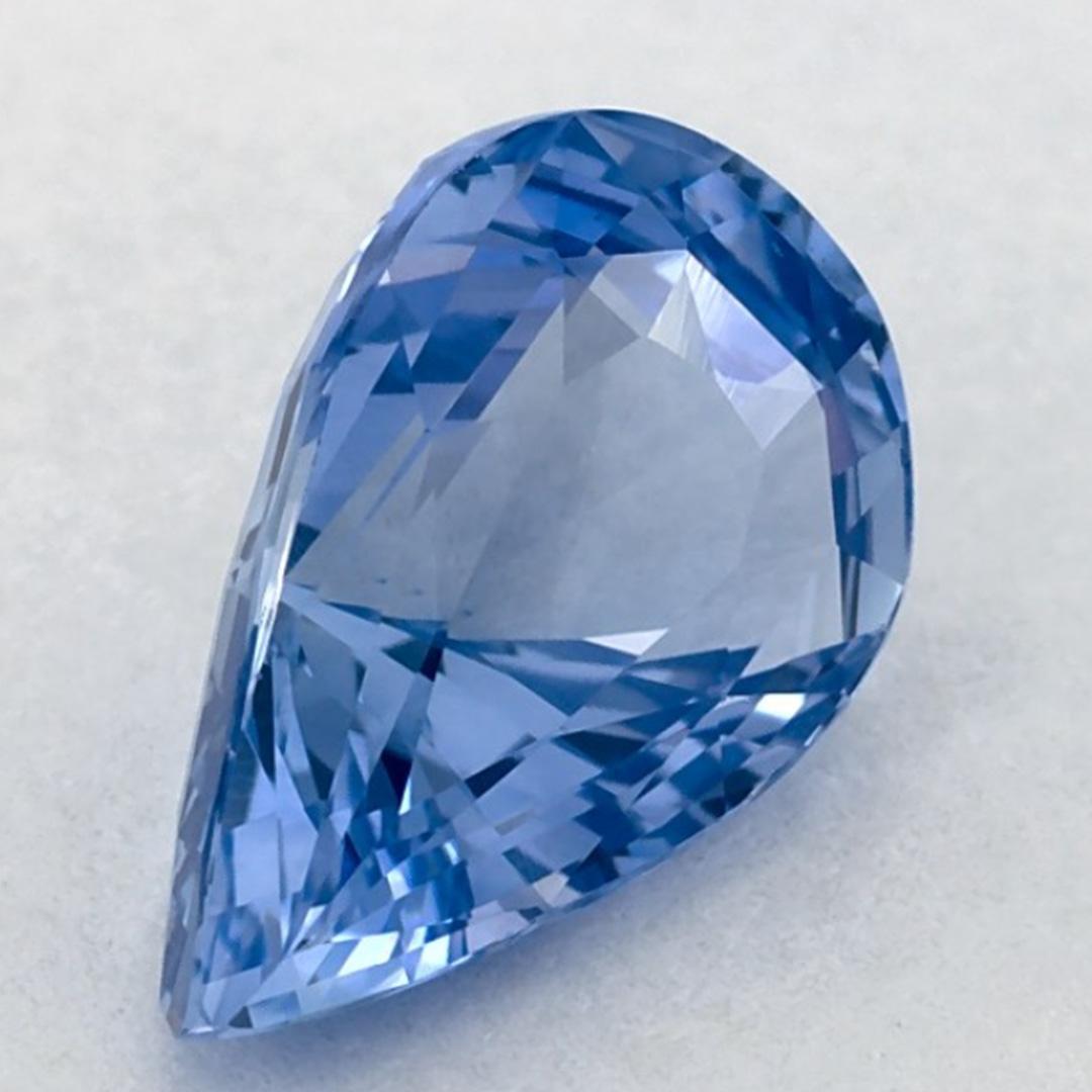 Gema suelta de zafiro azul pera de 2.00 qt Corte pera en venta