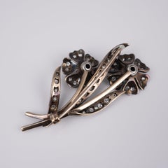Georgian 2Ct Diamond Articulated Flowers Brooch circa 1790