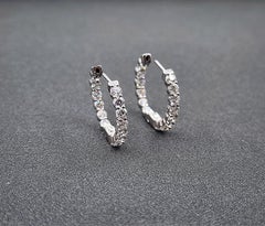 Pendientes de aro de diamantes de 2,00 ct