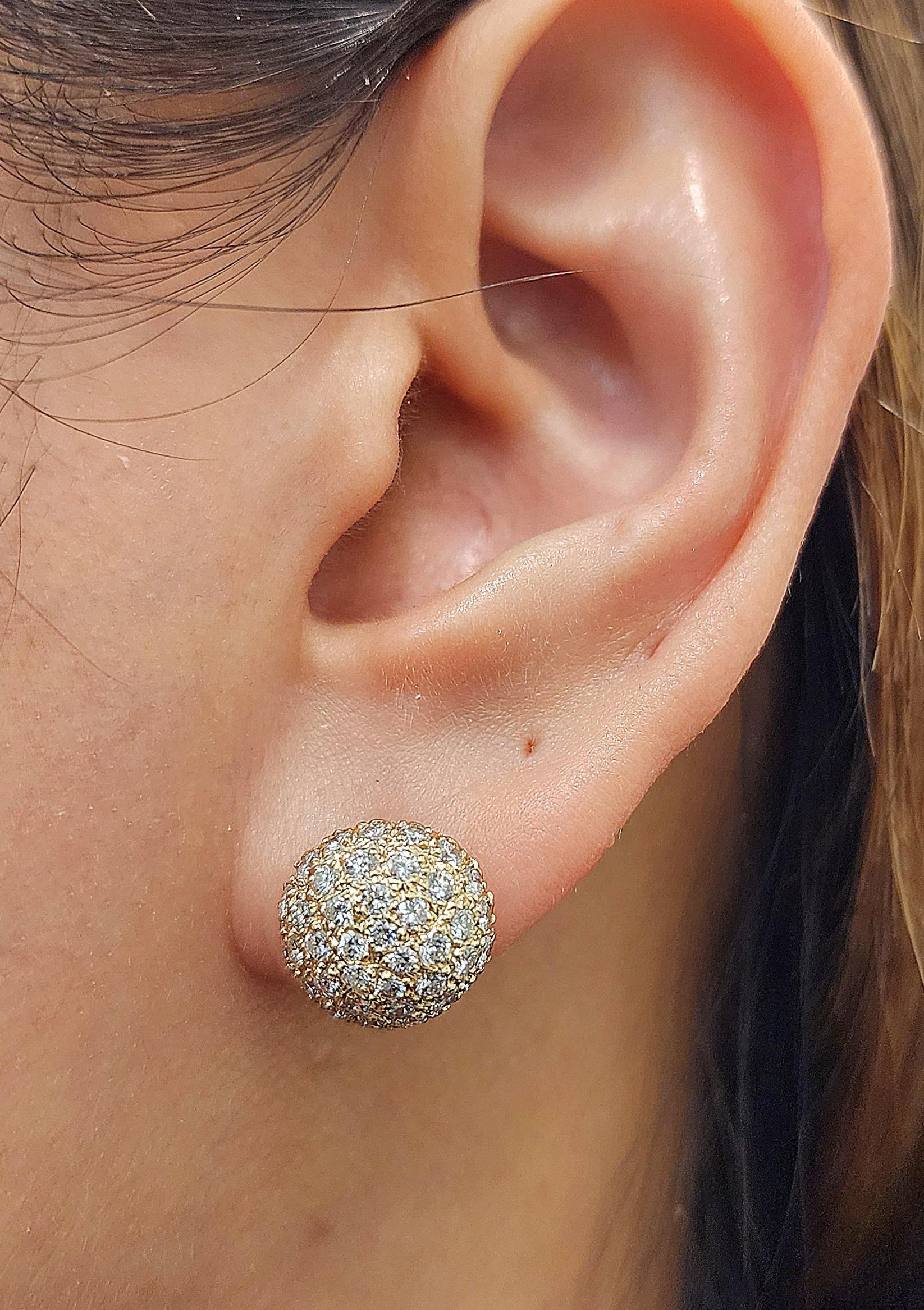 Modern 2.00 ct Diamond Pave Earrings For Sale