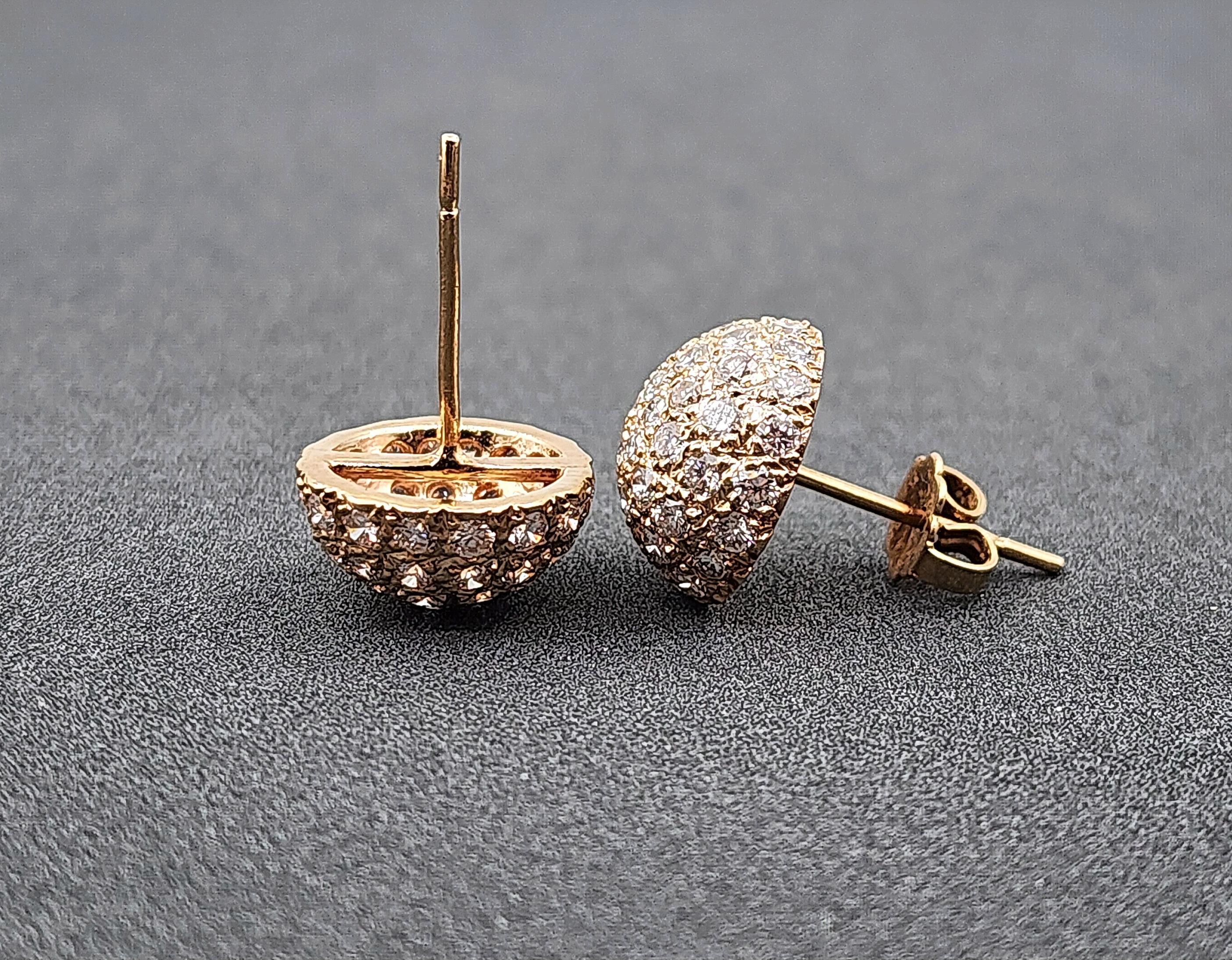 2.00 ct Diamond Pave Earrings In New Condition For Sale In Chicago, IL