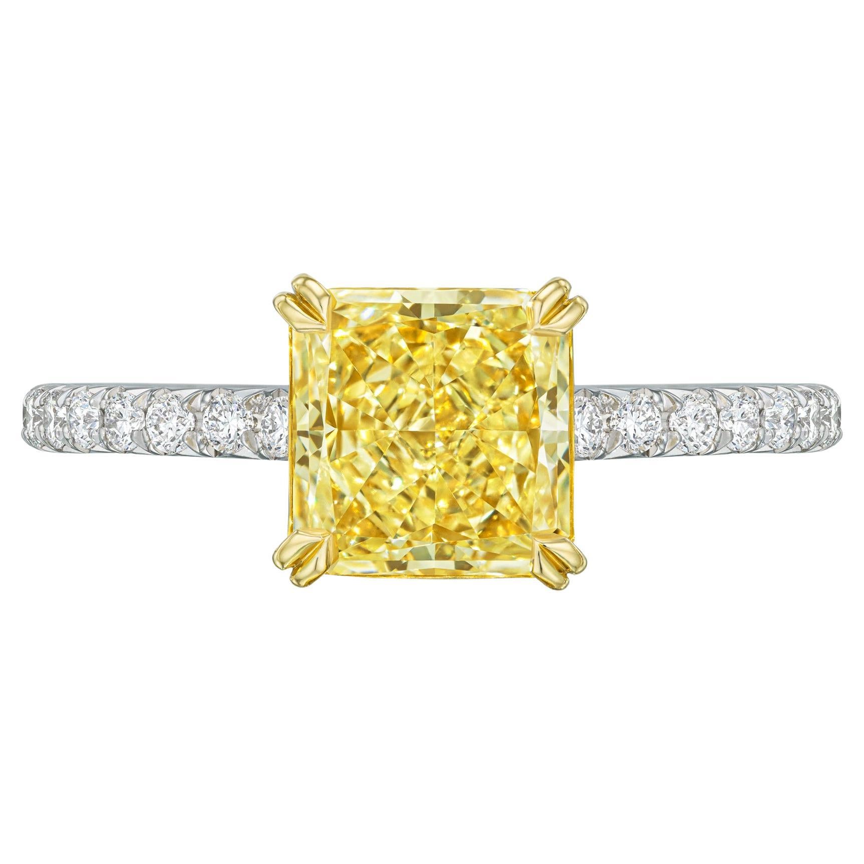 2.00 CT GIA Certified Radiant Cut Wedding Ring