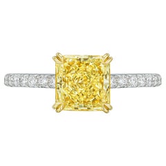 Bague de mariage taille radiant certifiée GIA de 2,00 carats