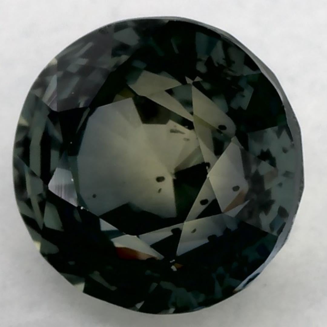 Taille ronde 2.00 Ct Green Sapphire Round Loose Gemstone (Saphir vert rond en vrac) en vente