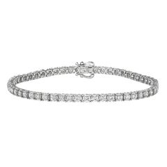 Bracelet tennis G SI en or blanc 14 carats serti de diamants naturels de 2,00 carats, 7''