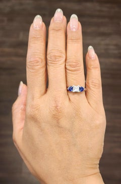 Bague de 2,00 ct de diamant naturel et saphir