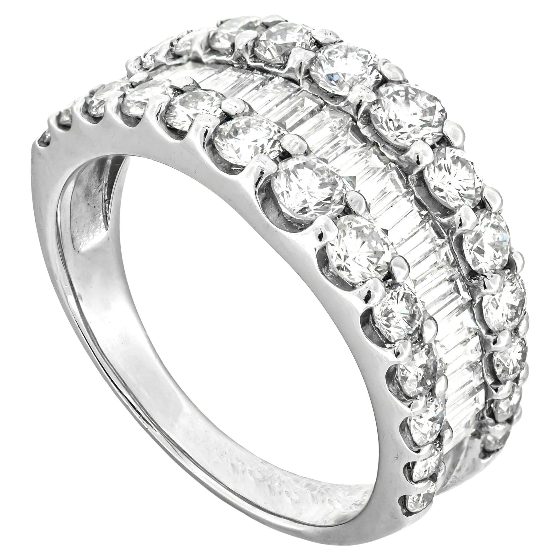 2.00 Ct Natural White Diamonds Cluster Band Ring